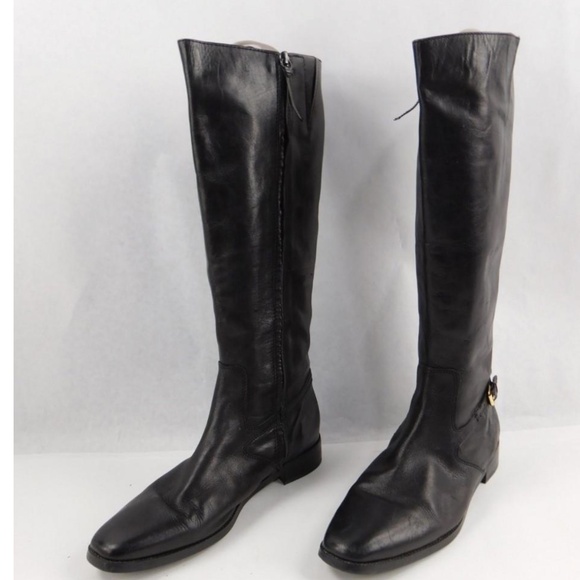 Ralph Lauren Tall Black Flat Boots Women Size 10 - Picture 7 of 11